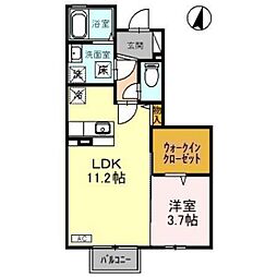 ロミオ・グレース 1階1LDKの間取り