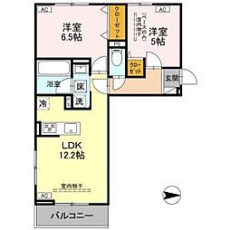 9Colors 2LDKの間取図画像