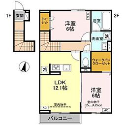 ウェルモート曙町 2LDKの間取図画像