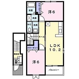 ボア・ソルーチA棟 2LDKの間取図画像