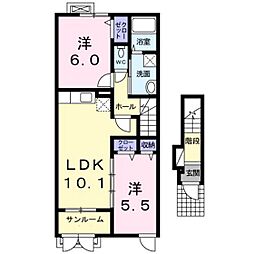 ドゥ・ステージア2 2LDKの間取図画像