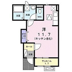 ネオファースト西新庄 ワンルームの間取図画像