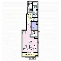 アマテラス ワンルームの間取図画像