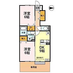 ララ 2DKの間取図画像