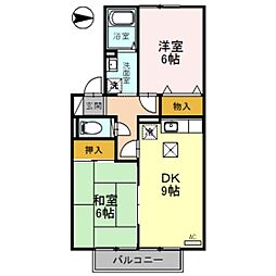 ヴィルクレールA 2DKの間取図画像