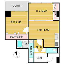 アーデルテラス愛宕 2LDKの間取図画像