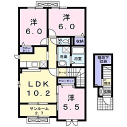 ドゥ・ファミーユC 3LDKの間取図画像