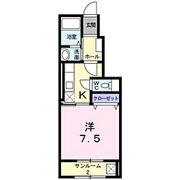 エグゼルティNAN 1Kの間取図画像
