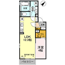アネーロ 1LDKの間取図画像