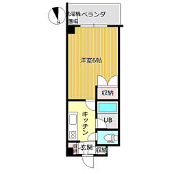 タウンズ大町 1Kの間取図画像