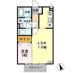 クイール 1LDKの間取図画像