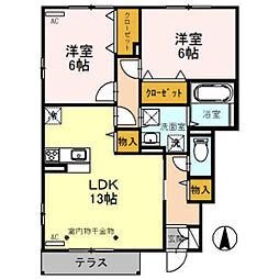 グランクラシックB 2LDKの間取図画像