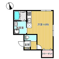 グラン・ジュテ ワンルームの間取図画像