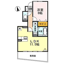 ディールームアズB 1LDKの間取図画像