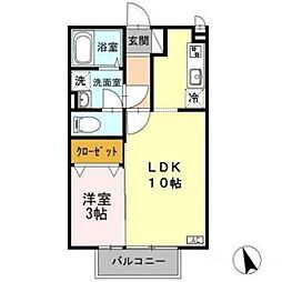 クイール 1LDKの間取図画像