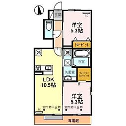 グランマークス 2LDKの間取図画像