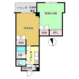 タウンズ大町 2Kの間取図画像