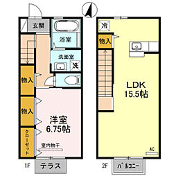D-Room秋吉A 1LDKの間取図画像