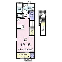 ニューバンブス5 ワンルームの間取図画像