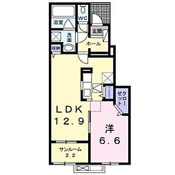 リトル・スィーダー1 1LDKの間取図画像