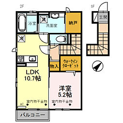 グランストリーツC 1LDKの間取図画像
