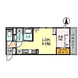 ルミナス寺町 1LDKの間取図画像