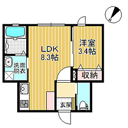 Clover柳町.2 1LDKの間取図画像