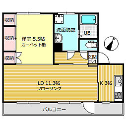 MIDハイツ駒見 1LDKの間取図画像