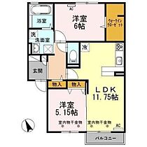 クオーレA棟 102 ｜ 富山県高岡市井口本江（賃貸アパート2LDK・1階・57.71㎡） その2