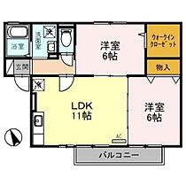 セジュールあかね 202 ｜ 富山県高岡市米島（賃貸アパート2LDK・2階・53.65㎡） その2