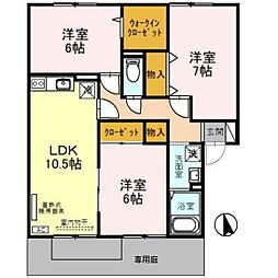 エルフタウン吉久D 3LDKの間取図画像
