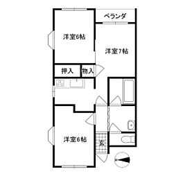 グランディ京田 3Kの間取図画像