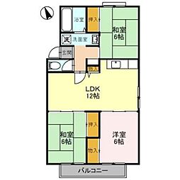 セジュールすばる 3LDKの間取図画像