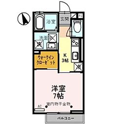 ルミネス大坪 1Kの間取図画像
