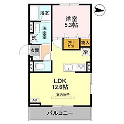 パルフェ 1LDKの間取図画像
