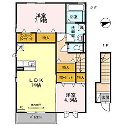 D-roomアネシス 2LDKの間取図画像