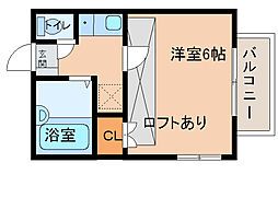 Jハイツ 1Kの間取図画像