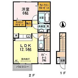 D-roomアネーロ 1LDKの間取図画像