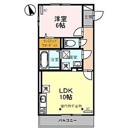 Coco上米島 1LDKの間取図画像