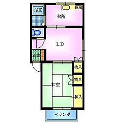 コーポタウンハウス 2Kの間取図画像