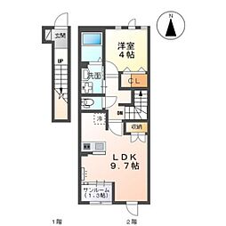 メゾンリ・イル1 1LDKの間取図画像