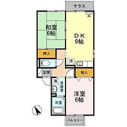 ブライダルハイツ問屋町 2DKの間取図画像