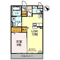 グラン・サンクJ 1LDKの間取図画像