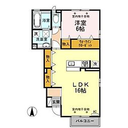 クレインエルエフ 1LDKの間取図画像