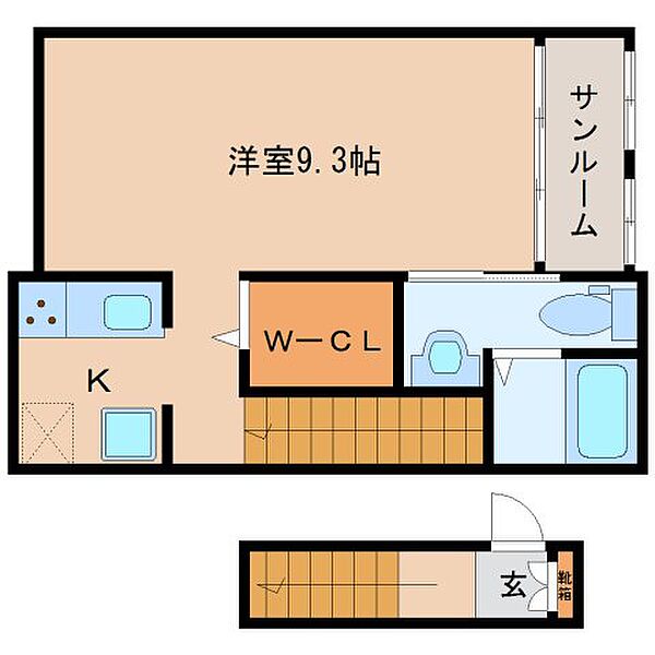 クレール 202｜奈良県奈良市法蓮町(賃貸アパート1K・2階・36.69㎡)の写真 その2