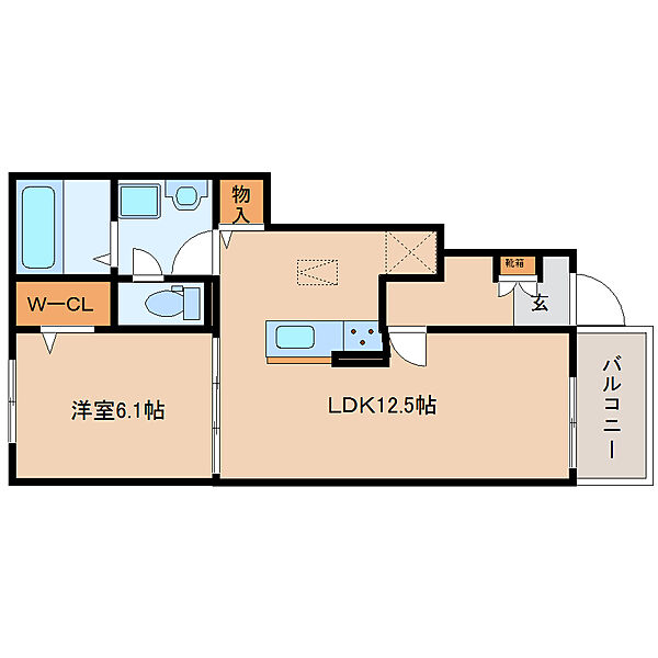 エスペランサ ｜京都府木津川市山城町平尾茶屋前(賃貸アパート1LDK・1階・44.70㎡)の写真 その2