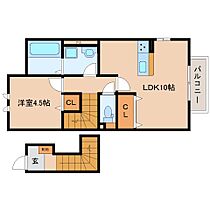 レジデンスコート奈良大安寺 203 ｜ 奈良県奈良市大安寺2丁目8-3（賃貸アパート1LDK・2階・46.28㎡） その2