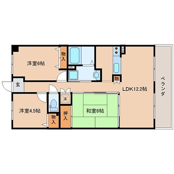 エスポワール奈良八嘉 704｜奈良県奈良市西木辻町(賃貸マンション3LDK・7階・65.72㎡)の写真 その2