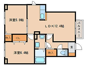 京都府木津川市城山台1丁目（賃貸アパート2LDK・1階・56.83㎡） その2