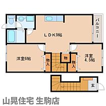 奈良県生駒市小瀬町（賃貸アパート2LDK・2階・51.67㎡） その2